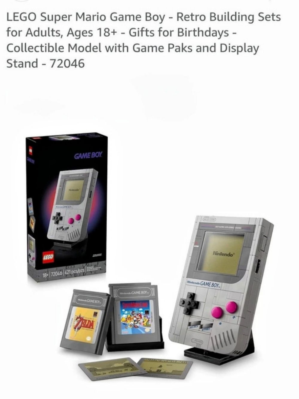 LEGO Game Boy Building Set With Super Mario And Zelda Game Paks